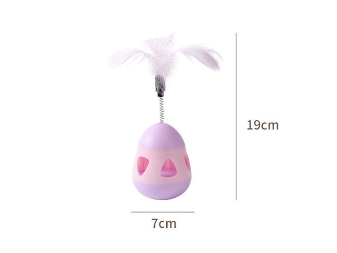 Food Dispenser Feather Tumbler Toy for Cats