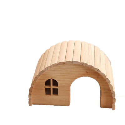 Wooden Circular House for Hamsters and Guinea Pigs