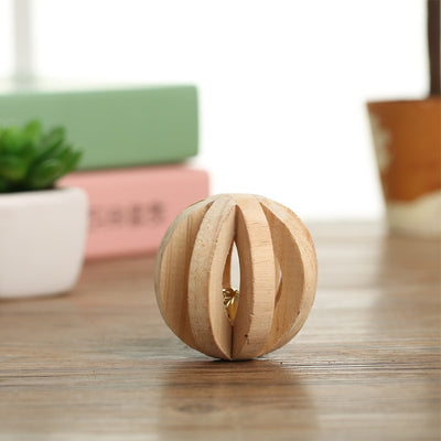 Wooden Bell Ball for Hamsters, Rabbits, Ferrets, and Rodents