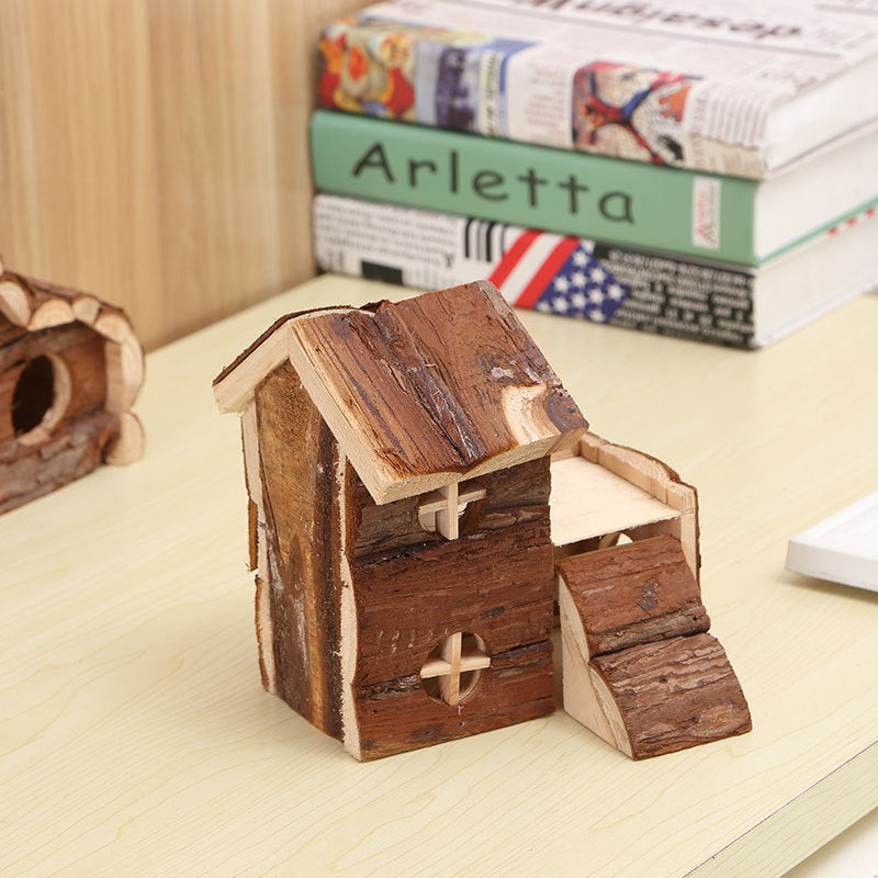 Wooden Villa with Balcony for Guinea Pigs and Hamsters