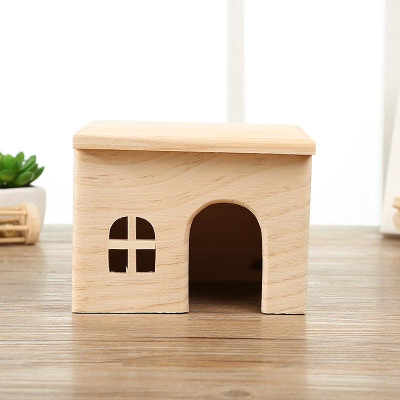 Natural Wooden House for Hamsters and Rodents