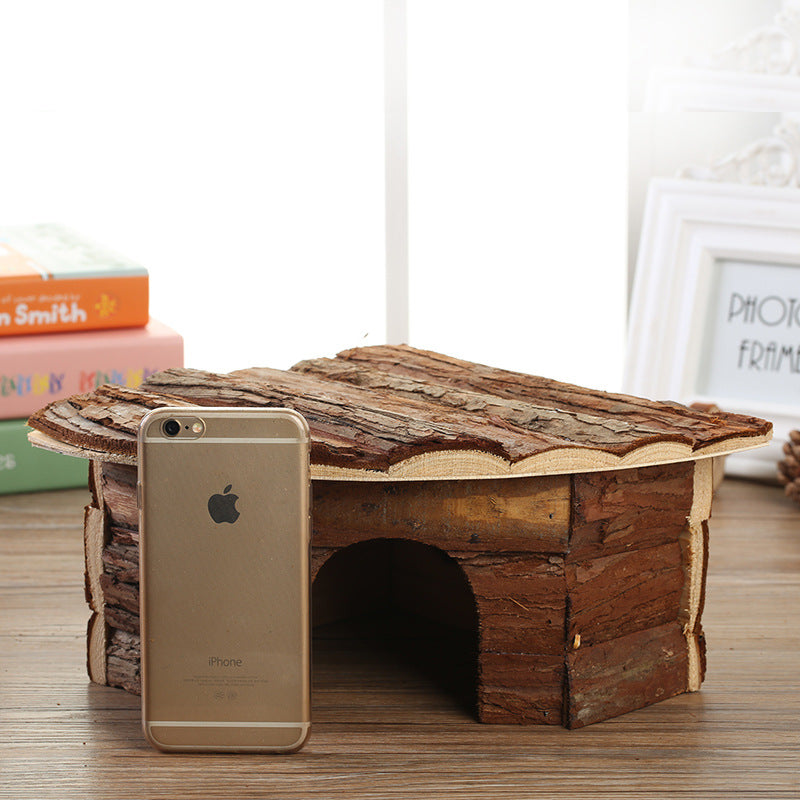 Wooden Cozy Cabin for Hamsters, Hedgehogs, and Guinea Pigs