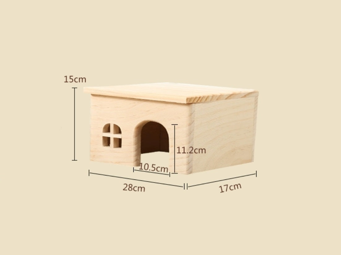 Natural Wooden House for Hamsters and Rodents