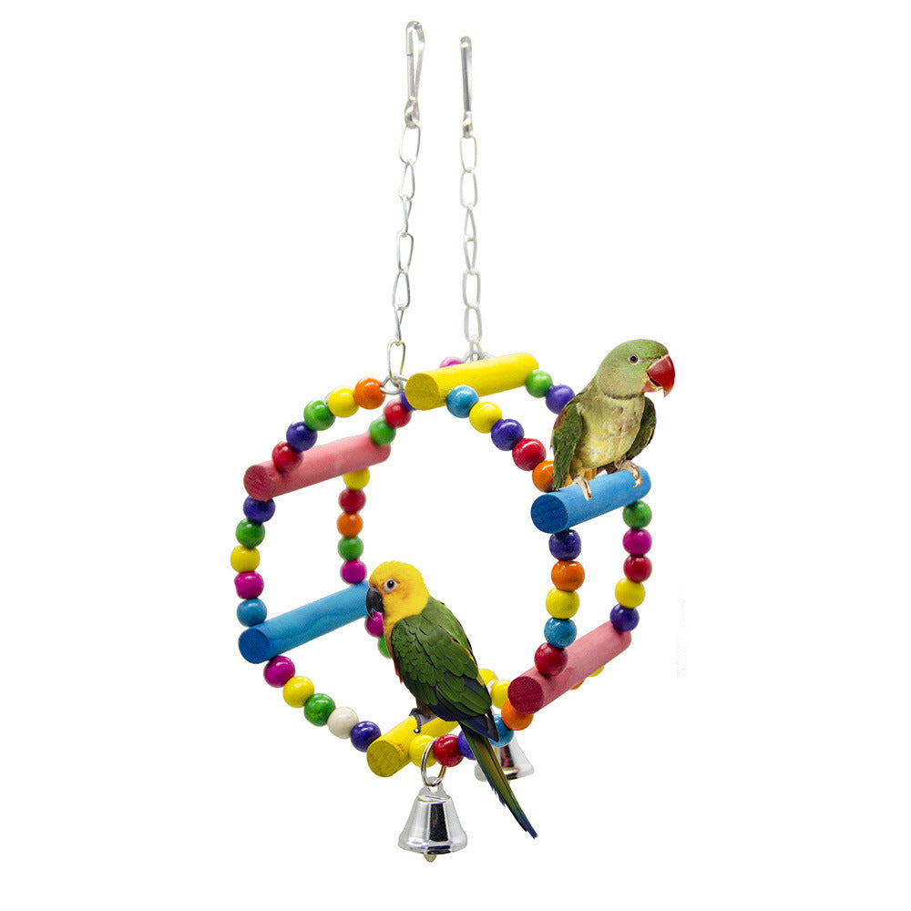Wooden and Plastic Circular Swing for Birds