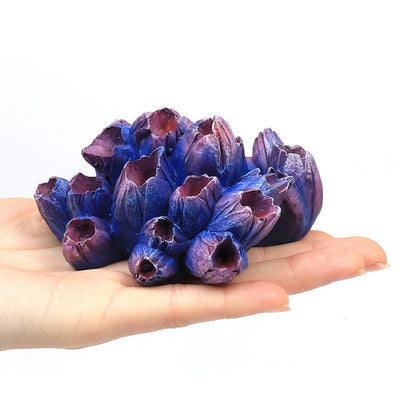 Resin Purple and Peach Coral Plant for Aquarium