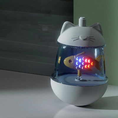 Leuchtender Fisch-Kippspielzeug mit Katzenohren für Katzen