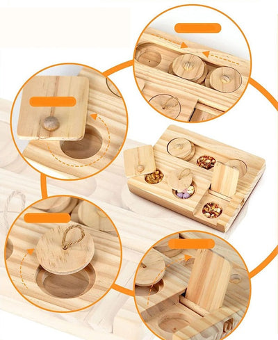 Wooden Feeder Puzzle for Rabbits and Rodents