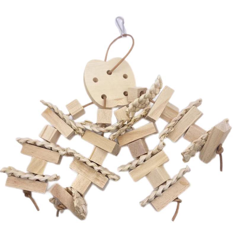 Wooden Bite Toy for Parrots