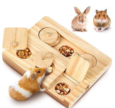 Wooden Feeder Puzzle for Rabbits and Rodents