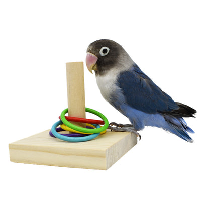 Wooden and Acrylic Ring Toy for Parrots