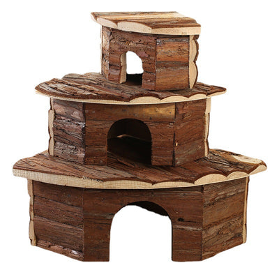 Wooden Cozy Cabin for Hamsters, Hedgehogs, and Guinea Pigs