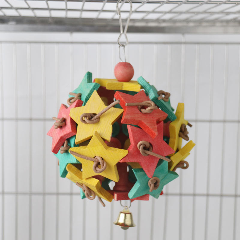 Wooden Five Pointed Star Ball for Birds