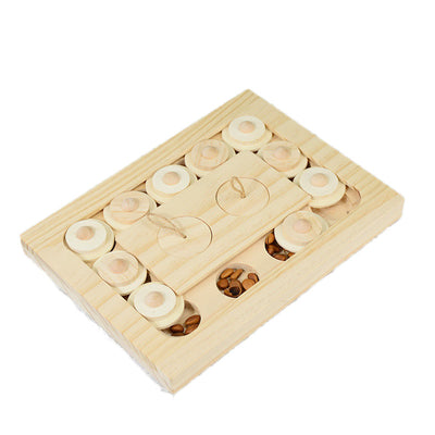 Puzzle Alimentaire Coulissant en Bois pour Hamsters