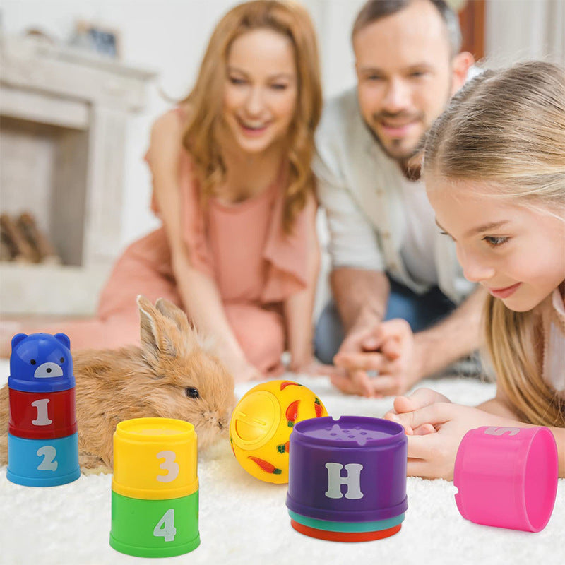 Plastic Stacking Cups and Treat Ball for Rabbits