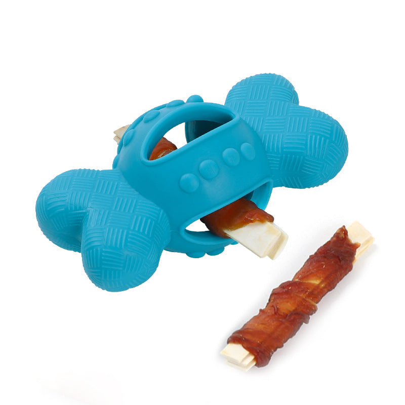 Rubber Bone Snack Dispenser Dog Toy