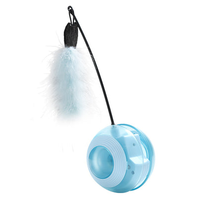 Feather Teaser Electronic Tumbler Toy for Cats