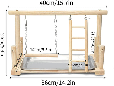 Perchoir en Bois avec Balançoire et Echelle pour Oiseau