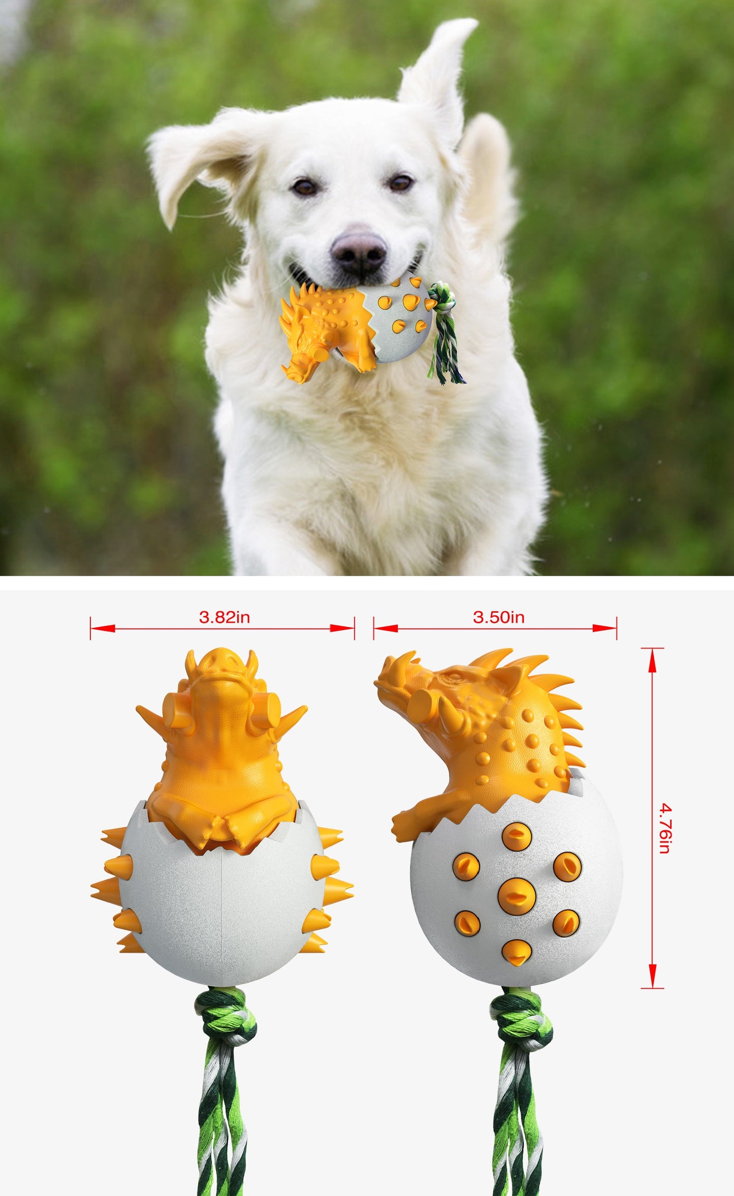 Dinosaur Egg Rope Chew Toy for Dogs