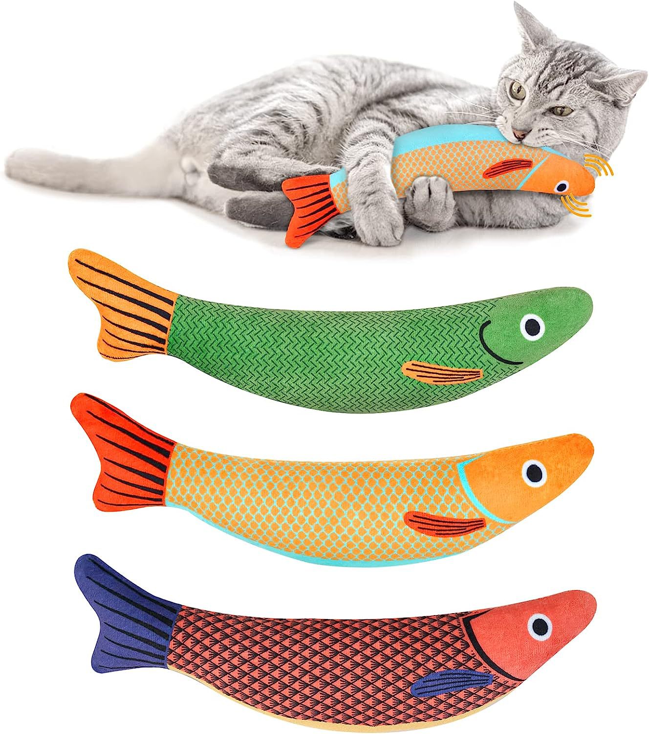 Fish Catnip Squeak Toy for Cats