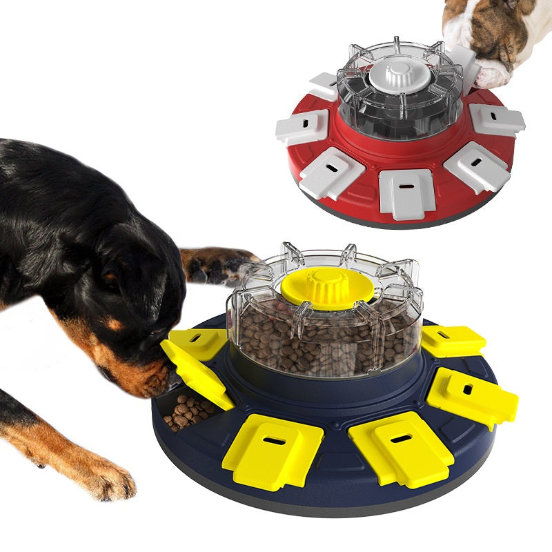 8-Compartment Rotating Food Puzzle Bowl for Dogs