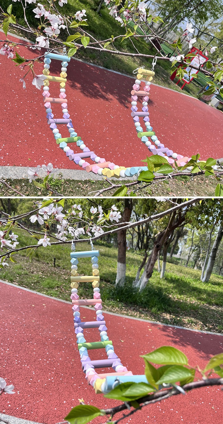 Wooden Rainbow Ladder for Birds