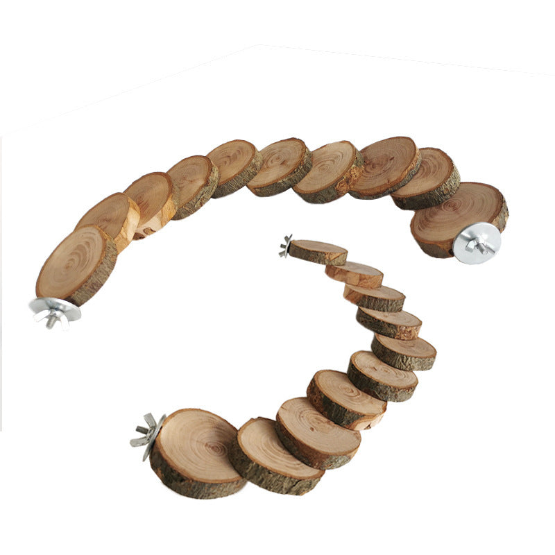 Wooden Ladder Toy for Birds and Rodents