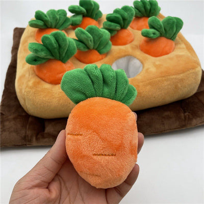 Plush Carrot Garden Toy for Dogs