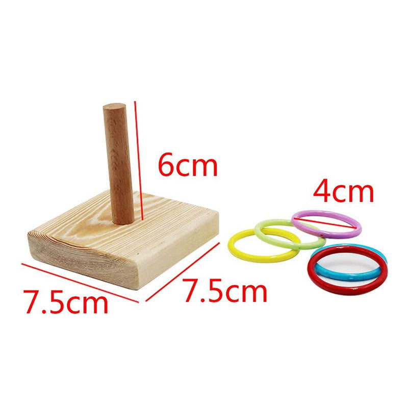 Wooden Stacking Ring Toy for Parrots