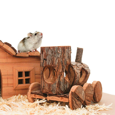 Jouet Train en Bois pour Hamsters et Souris