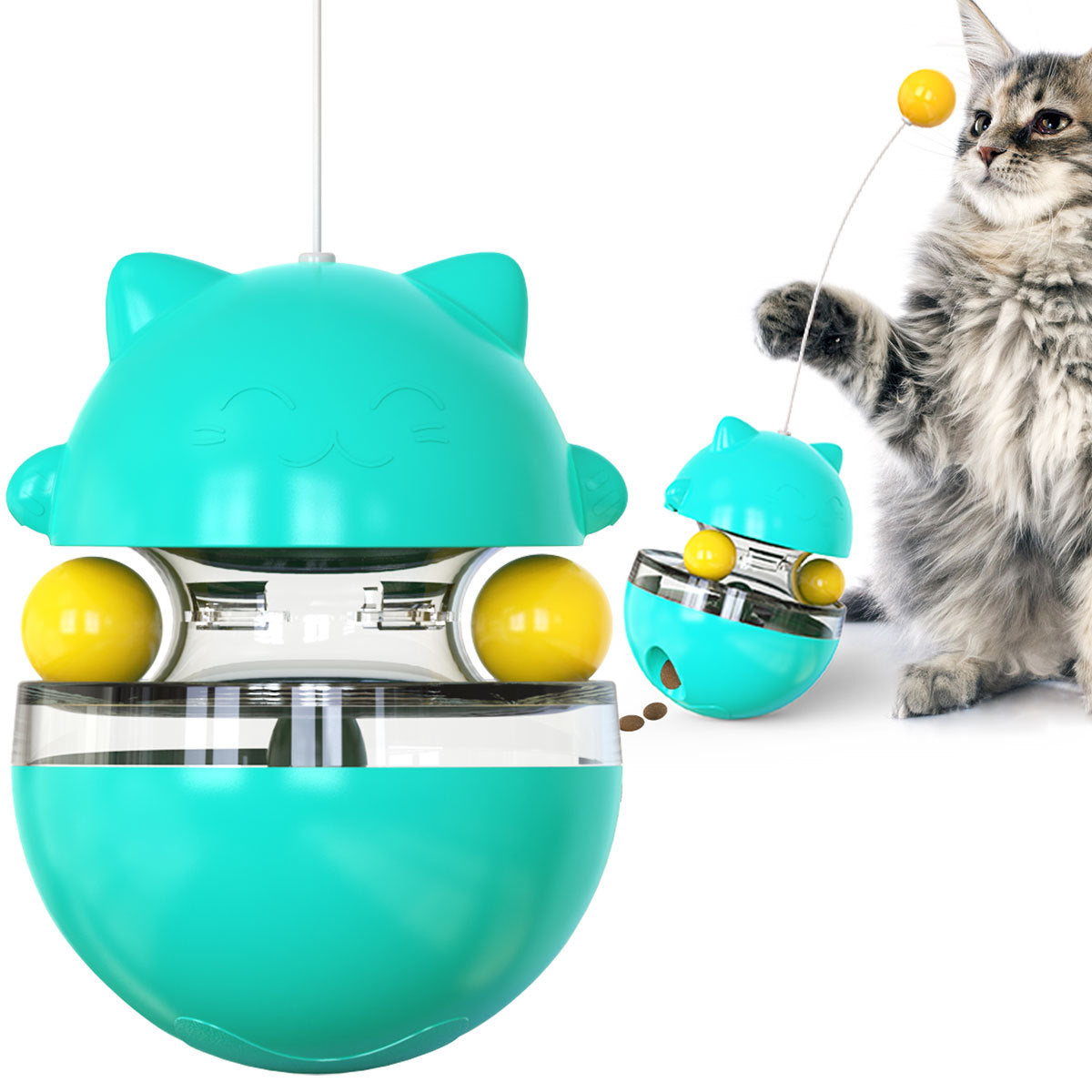 Jouet à Bascule Interactif Distributeur de Friandises pour Chat