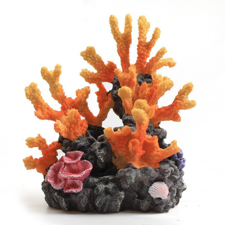 Resin Orange and Gray Coral for Aquarium