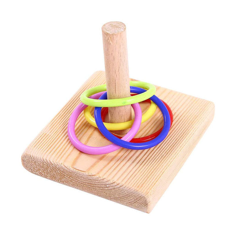 Wooden Stacking Ring Toy for Parrots