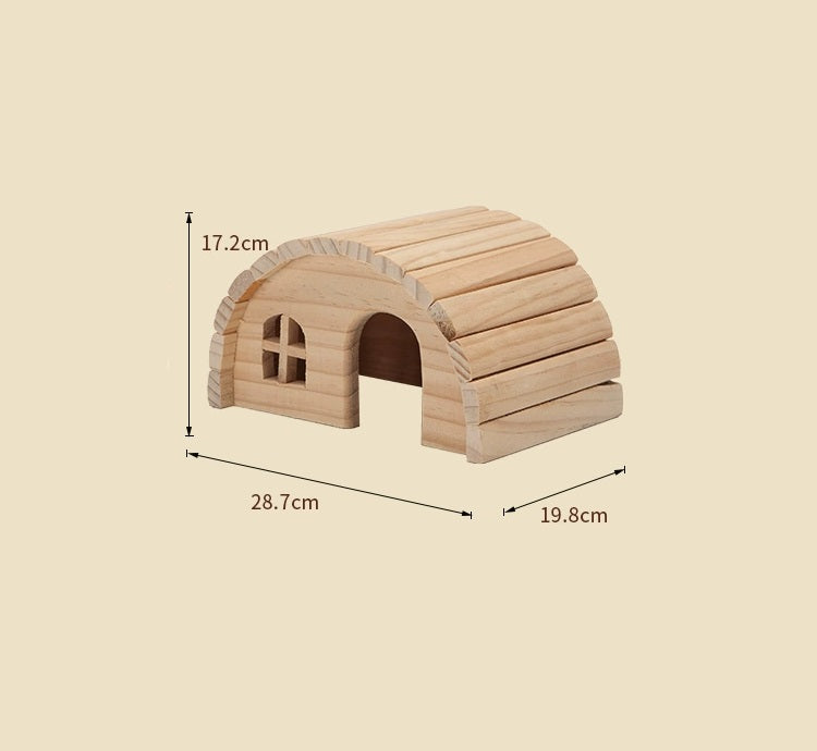 Wooden Circular House for Hamsters and Guinea Pigs