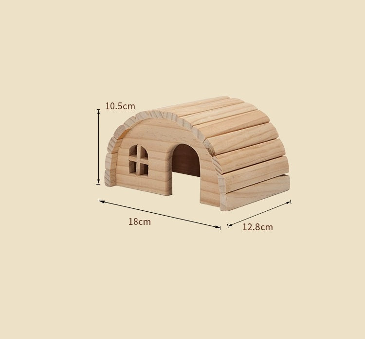 Wooden Circular House for Hamsters and Guinea Pigs